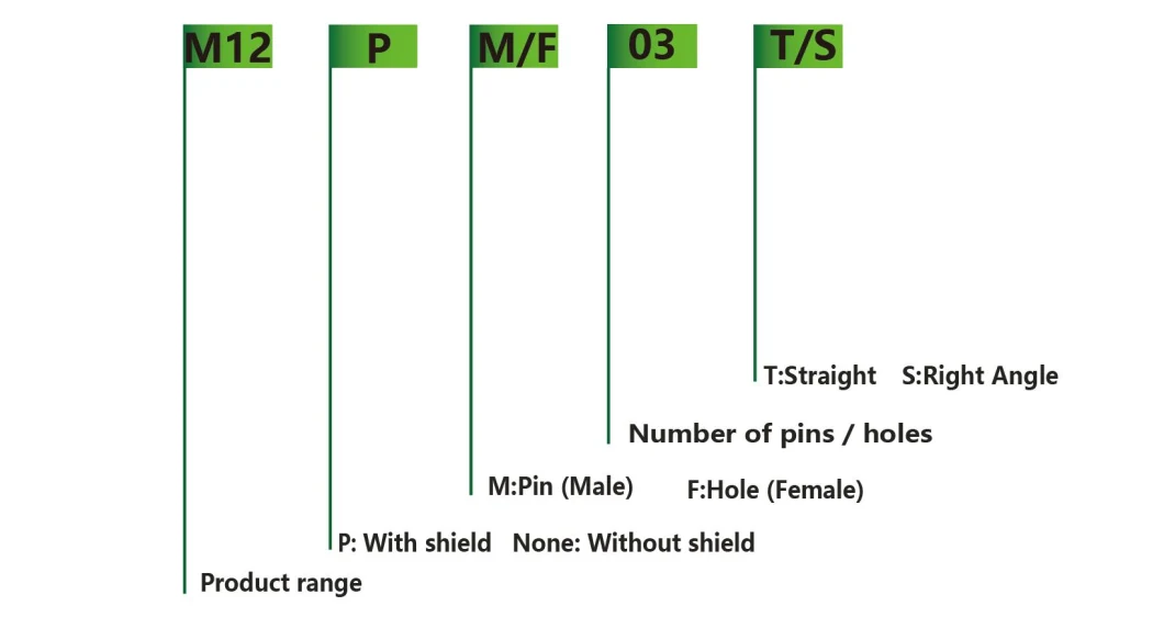 M12 Sensor Connector 4 Pin Male Right Angle with Shield