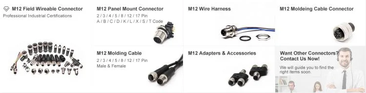 Circular Series Assembly Copper Contact M12 5 Pin Male Connector