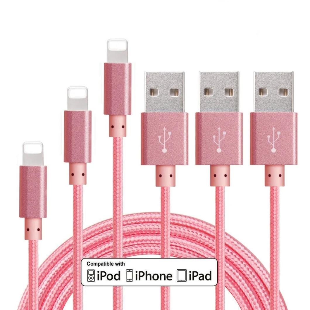 2.4A Wholesale Nylon Braided USB Data Sync Charger Mobile Accessories